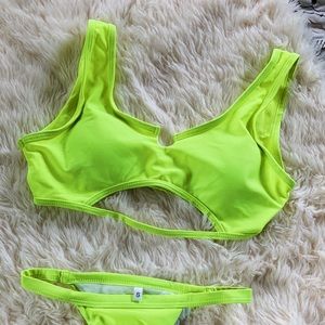 ⚡️SOLD⚡️ Neon cutout bikini swimsuit